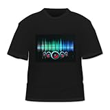 HDE Men's Sound-Activated LED T-Shirt (Multicolor Speaker, Medium)
