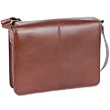 Leather Laptop Messenger Bag - Brown