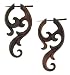 MISOOL- Organic Hand Carved Sono Wood Earrings with Wood Post - From Indonesia - Sold as a Pair - 26mm x51mm