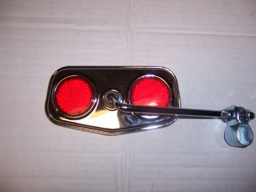 CHROME DIAMOND MIRROR WITH RED REFLECTORS