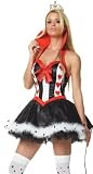 Queen of Hearts Dress Sexy Adult Halloween Costume Alice in Wonderland Skimpy Naughty Villain...