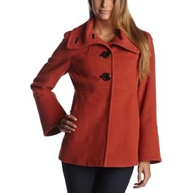 Jessica Simpson Women's Single Breasted Coat With Funnel Collar