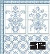 Kitchen - Leslie Blue Dollhouse Miniature Wallpaper