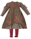 Review   / : Room Seven Tan Cord L/S Dress & Red/Pink Tight Set