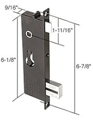 From Amazon.com. Click for details:
 Home Improvement: Screen and Storm Door Mortise Lock Insert 6-7/8" Screw Holes - C.R. LAURENCE Home Improvement: Screen and Storm Door Mortise Lock Insert 6-7/8" Screw Holes - C.R. LAURENCE