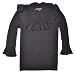 Ralph Lauren Black Label Women Fashion Ruffle Cashmere Sweater (L, Black)