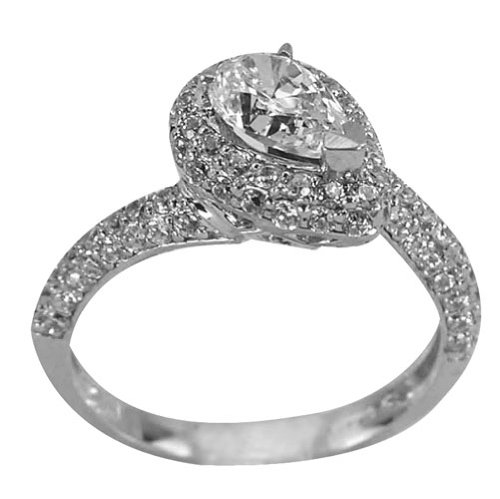Contemporary Diamond Engagement Ring With 1/2ct Pear
