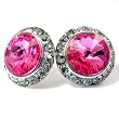 Pink Swarovski Crystal Framed Post Earrings Fashion Jewelry