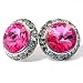 Pink Swarovski 20mm Crystal Framed Post Earrings Fashion Jewelry