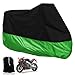 Surepromise Motorcycle Cover, XL and Larger Motorbike Water Resistant Dustproof UV Protective Breathable Cover Outdoor Green and Black w Carry Bag Stylish 90% Waterproof 245x105x125cm