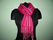 Red and White 100% Cotton Yarn Dyed Scarf