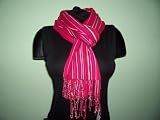 Red and White 100% Cotton Yarn Dyed Scarf