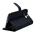 HTC One M8 Case, Abacus24-7 HTC One 2014 Wallet Case [Book Fold] Leather HTC One M8 Flip Cover with Foldable Stand, Pockets for ID, Credit Cards - Black Flip Case for New HTC One
