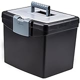 Storex Portable File Box, 10.88 x 13.25 x 11 Inches, Black (STX61504U01C)