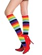 Rainbow Knee Hi Socks Costume Idea Stripes Multiple Color