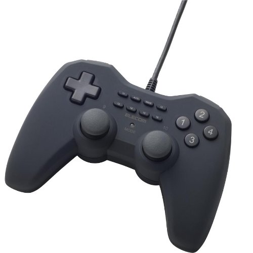 ELECOM 16ボタンUSBゲームパッド 振動機能・連射機能付 ブラック JC-U3016FBK