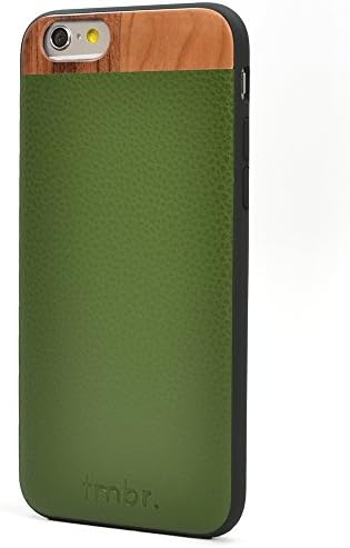Green Leather &amp; Wood Apple iPhone 6 Plus (5.5") Case, Tmbr. iPhone 6/6s Plus Leather Case, iPhone 6 Plus Case Wood &amp; Leather