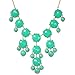 Jane Stone Bubble Necklace, Green Necklace, Statement Necklace (Fn0508-Turquoise Green)