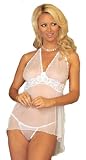 Faris Lingerie Soft Sheer Babydoll in the Color White Size Small