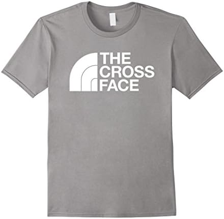 Men's The Cross Face T-Shirt - BJJ MMA Wrestling Grappling Large Slate