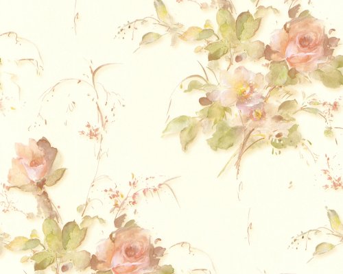 A.S. Cr&eacute;ation 6766-10 Tapete, florales Muster, wei&szlig; rosa