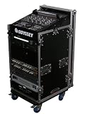 Odyssey FZ1116W Flight Zone Ata Combo Rack W/Wheels: 11u Top Slant, 16u Vertical