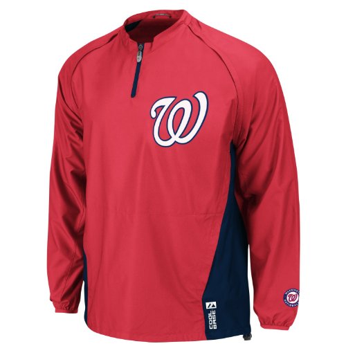 Washington Nationals Authentic Home Triple Peak Cool Base Gamer Jacket by Majestic Select Size: Large