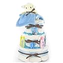Little Lamb New Baby Boy Diaper Cake - Great Baby Shower Table Centerpiece and Gift Idea for Newborns