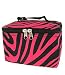 Cute! Cosmetic Makeup Bag Case Zebra Print Hot Pink Black Small