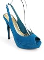 Suede Slingback Peep Toe Platform