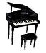 Musical Instruments : Stunning 'Baby' Baby Grand Toy Piano - 20-In Tall - Black