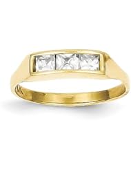 10k CZ Polished Childs Ring - JewelryWeb