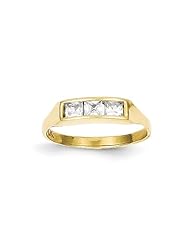 10k CZ Polished Childs Ring