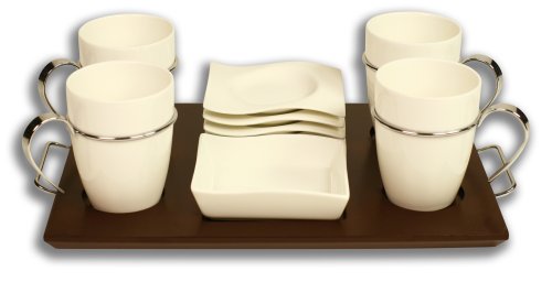 Firefly Amalfi Coffee Serving Set - Matte Brown & White