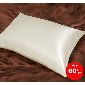 Pair of 100% 19 Momme Charmeuse Silk Pillowcases (IVORY) 50 cm x 75 cm - RRP �70