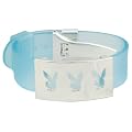 Playboy Bracelet Stainless Steel Playboy Bunny Logo Blue Jelly Bracelet Authentic Licensed Playboy Jewelry CPBB1049