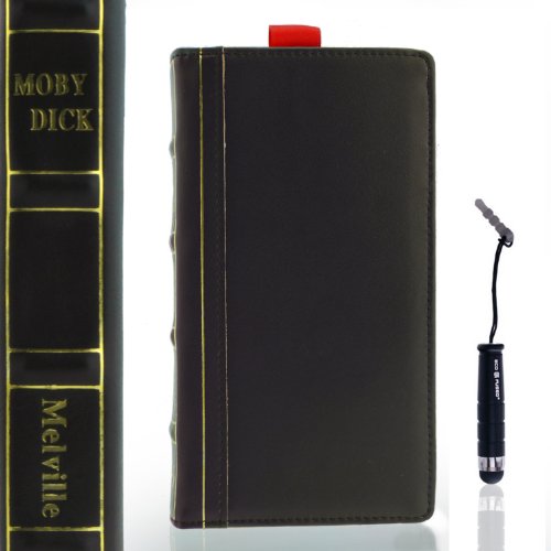 ECO-FUSED Genuine handmade leather Vintage Classic Book Series Case for Samsung Galaxy S III S3 / One Short Stylus / Eco-Fused Microfiber Cleaning Cloth Included-Compatible with (AT&T, Verizon, T-Mobile, US Cellular, Sprint and International version GT-I9300) (Dark Brown)