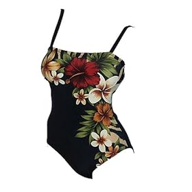 Roxanne Black Floral Lingerie Tank Swimsuit