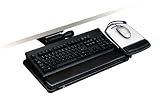 3M Easy-Adjust Keyboard Tray with Adjustable Platform, 17-3/4 Inch Track (AKT151LE)