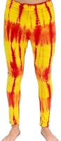 Red and Yellow Tie-Dye Wrestling Legging Tights Pants