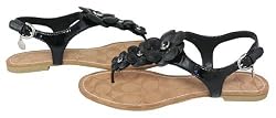Coach Omega Crinkle Patent Leather Flower Buckle Back Flat Sandals A8515 Black 5