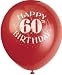 Happy 60th Birthday 6 Count Balloons