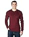 Noble Mount Mens Solid Thermal Henley Long Sleeve T-Shirts - Burgundy - Large