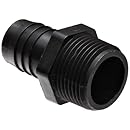 Thogus Polypropylene Tube Fitting, Adapter, Black, 3/4" NPT Male x 1" Barbed (Pack of 10)