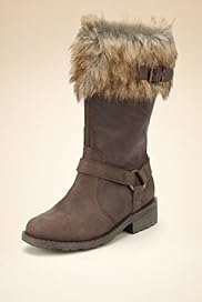 Younger Girls Faux Fur Buckle Boots