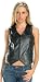 Classic Ladies Braided Leather Vest with Front Zipper Closure