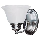 Maxim Lighting 82686MRSN Malibu EE 1-Light Wall Sconce, Satin Nickel Finish with Marble Glass