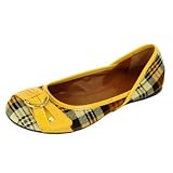 Qupid Flat Mustard/yellow Ballerina Style Casual Dress Shoes Serina-343