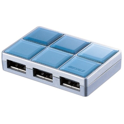 BUFFALO USB2.0Hub セルフ/バスパワー 4ポート コンパクトキーデザイン ブルー BHB4U2A11BLA