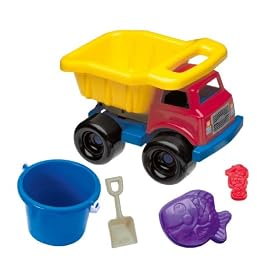 American Plastic Toy Truck Full of Toys